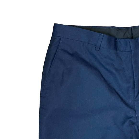 Wool Cashmere High-Rise Straight Leg‎ Dress Pants Flat Front Size 37R Women Blue - Picture 5 of 9